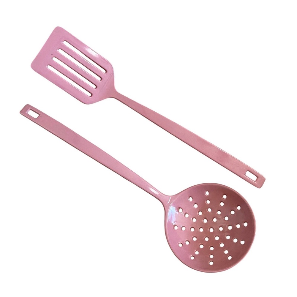 Vintage Pink Copco Melamine‎ Kitchen Utensil Set Slotted Spoon Spatula Turner